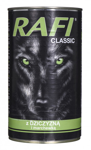 DOLINA NOTECI Rafi Classic z dziczyzną i marchewką - mokra karma dla psa - 1240 g
