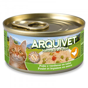 ARQUIVET Kurczak w sosie z warzywami - mokra karma dla kota - 80g