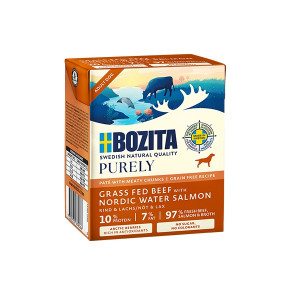 BOZITA Purely Paté Duoprotein Wołowina i łosoś - mokra karma dla psa - 370g