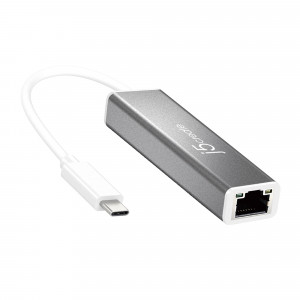 Adapter j5create USB-C to Gigabit Ethernet Adapter; kolor srebrny JCE133G-N