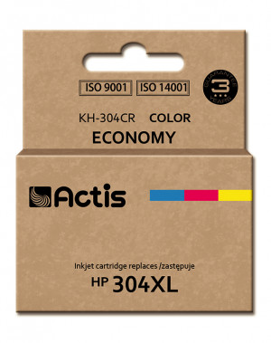 Actis KH-304CR Tusz do drukarki HP, Zamiennik HP 304XL N9K07AE; Standard; 18 ml; kolor.