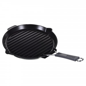 Okrągła patelnia żeliwna grillowa STAUB 40509-426-0 - czarna 27 cm