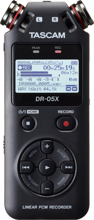 Tascam DR-05X - Przenośny rejestrator cyfrowy z interfejsem USB, zapis na karcie pamięci microSD