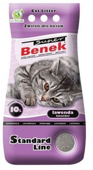 CERTECH Super Benek Standard Lawenda - żwirek dla kota zbrylający 10l