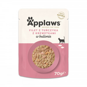 APPLAWS Tuna fillet with prawn in broth - mokra karma dla kota - 70g