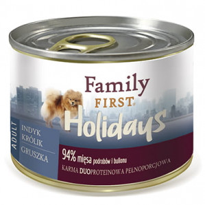FamilyFirst indyk+królik+gruszka+duoproteina małe rasy 200g