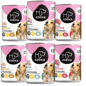 Koema Junior karma dla psa mix 3 smaków 400g x 6 (kurczak, królik, wołowina)
