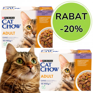 PURINA Cat Chow Jagnięcina, zielona fasolka - mokra karma dla kota - 20x85 g RABAT -20%