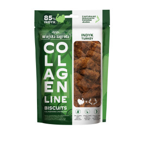 WIEJSKA ZAGRODA Collagen Line Ciasteczka kolagenowe Indyk - przysmak dla psa - 90g