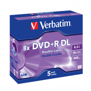 DVD+R Verbatim 43541 (8,5GB+ 8x+ 5szt.+ Slim Case)