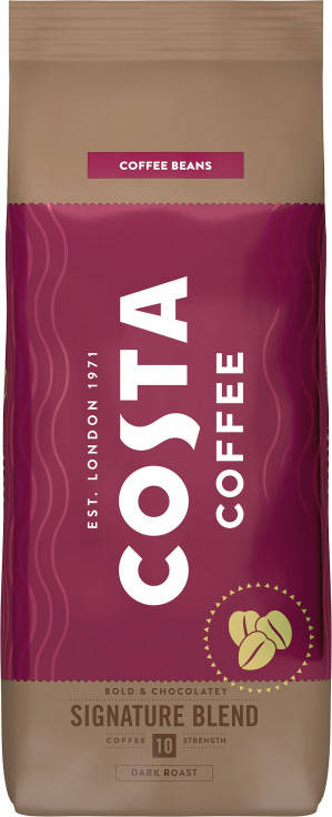 Costa Coffee Signature Dark kawa ziarnista 1kg + KUBEK CERAMICZNY Z POKRYWKĄ COSTA COFFEE