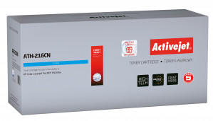 Activejet ATH-216CN Toner do drukarki HP, Zamiennik HP 216A W2411A; Supreme; 850 stron; Błękitny, z chipem