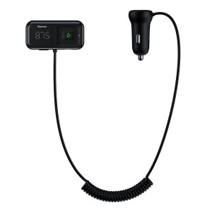 BASEUS TRANSMITER FM AUX, BT, MICROSD 2X USB CZARN