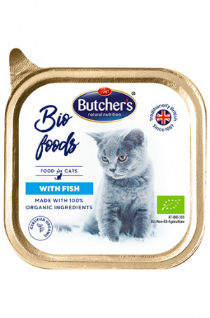 Butcher'S BIO Foods - Karma mokra dla kota dorosłego, z rybą - tacka 85g