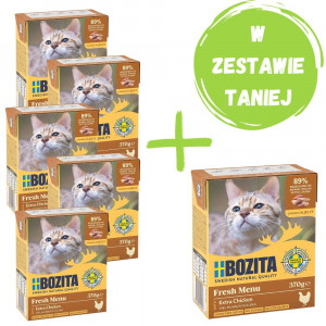 BOZITA Kurczak w galaretce - mokra karma dla kota - 5x370g + GRATIS