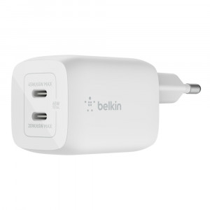 Ładowarka Belkin BoostCharge Pro Dual USB-C PD 3.0 PPS GaN Wall Charger 65W White