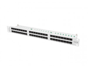 LANBERG PATCH PANEL 48 PORT 1U KAT.5E UTP SZARY