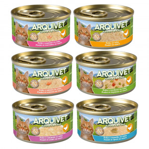 ARQUIVET kurczak w sosie MIX SMAKÓW - mokra karma dla kota - 6x80g