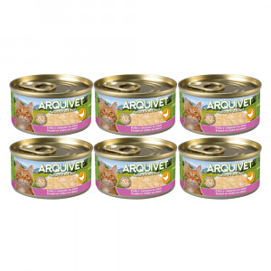 ARQUIVET kurczak w sosie z paluszkami krabowymi - mokra karma dla kota - 6x80g