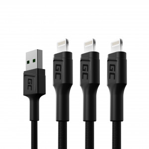 GREEN CELL ZESTAW KABLI 3X USB-LIGHTNING 1,2M