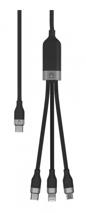 UNITEK KABEL USB 3W1,USBC,MICROUSB, LIGHTNING,1,5M