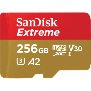 SANDISK EXTREME microSDXC 256GB A2 V30 UHS-I C10+Ad