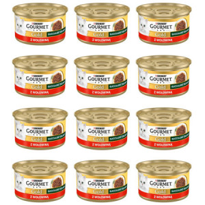 GOURMET GOLD Succulent Delights Wołowina - mokra karma dla kota - 12x85g