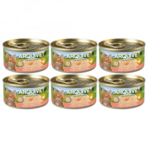ARQUIVET kurczak w sosie z łososiem - mokra karma dla kota - 6x80g