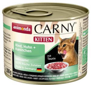ANIMONDA Carny Kitten smak: wołowina, kurczak i królik 200g