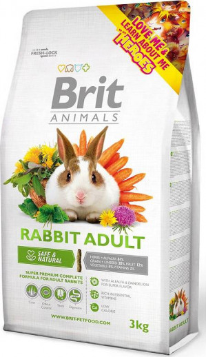 BRIT Animals Rabbit Adult Complete - sucha karma dla królika - 3kg