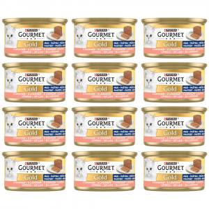 PURINA Gourmet Gold Mus z łososiem - mokra karma dla kota - 12x85g