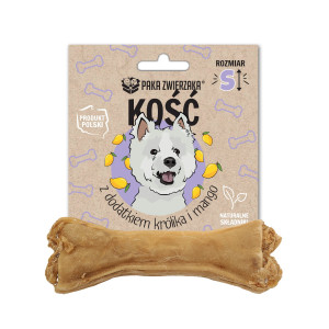 PAKA ZWIERZAKA Kość z dodatkiem królika i mango S 10 cm - przysmak dla psa - 35g