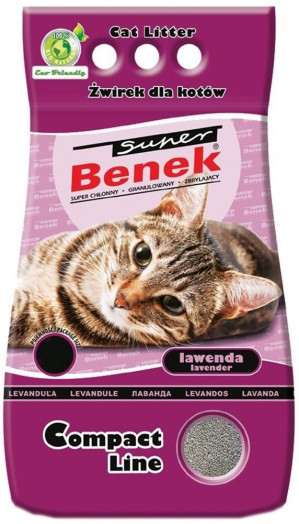 CERTECH Super Benek Compact Lawenda - żwirek dla kota zbrylający 25 l