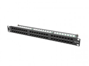 Lanberg patch panel 48 port 1u kat.5e utp czarny ppu5-1048-b