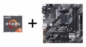Procesor AMD Ryzen 3 4300GE + Płyta główna Asus PRIME A520M-A