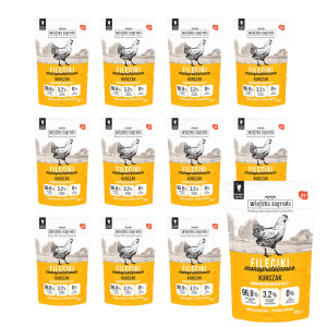 WIEJSKA ZAGRODA Fileciki Monoproteinowe Kurczak - mokra karma dla kota - 12x85g