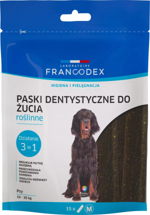 FRANCODEX Paski dentystyczne do żucia M - przysmak dla psa - 15szt.