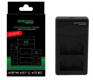 Ładowarka Patona Premium Twin Performance PD do Olympus BLX-1 OM-1 z kablem USB-C