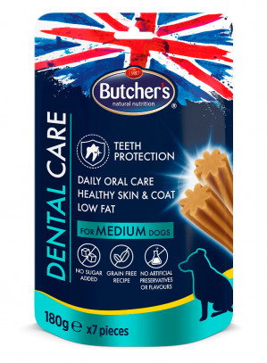 BUTCHER'S Dental Care for medium dogs - przysmak dentystyczny dla psów średnich - 180g