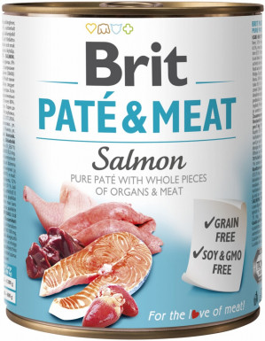 BRIT Paté & Meat z Łososiem - mokra karma dla psa - 800 g
