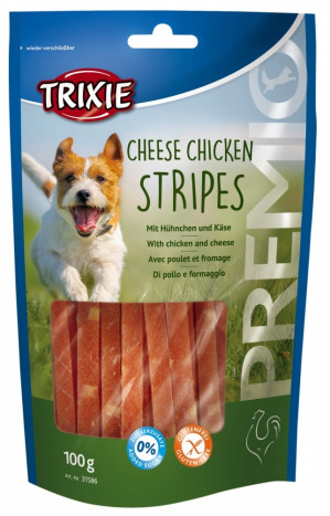 TRIXIE Premio Stripes Kurczak z serem - przysmak dla psa - 100 g