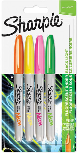 Marker permanentny Sharpie Fine NEON - blister 4szt. (żółty, różowy, zielony, pomarańczowy) F 1,0mm 1985855