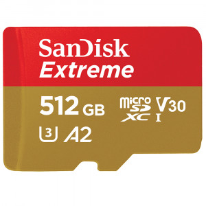 Extreme microSDXC 512GB + SD Adapter + Rescue Pro