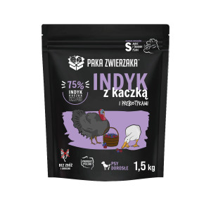 PAKA ZWIERZAKA Indyk z kaczką S - sucha karma dla psa - 1,5kg