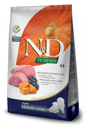 FARMINA N&D Pumpkin Lamb & Blueberry Puppy Medium & Maxi - sucha karma dla szczeniąt - 12kg