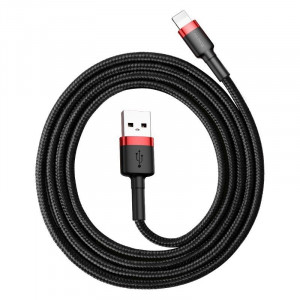 BASEUS KABEL LIGHTNING USB, 1.5A, 2M CZARNO-CZERW.