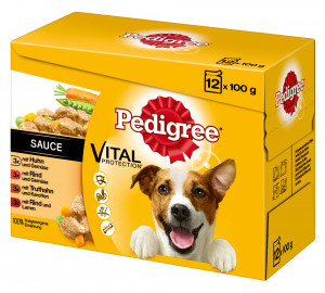 PEDIGREE Adult Wybór Smaków z warzywami w sosie - mokra karma dla psa - saszetka - 12x100 g