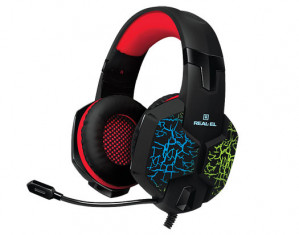 Słuchawki gamingowe REAL-EL GDX-7750 SURROUND 7.1 (black, z wbudowanym mikrofonem)