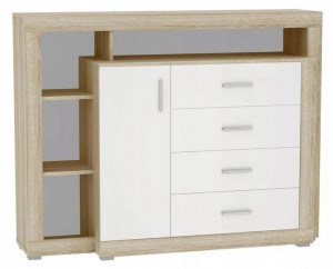 Komoda 136x104x40 WARSAW dąb sonoma/ biały poł.