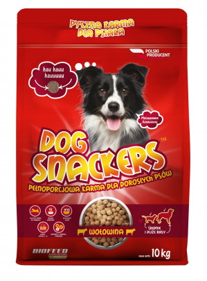 BIOFEED Dog Snackers Adult średnie i duże Wołowina - sucha karma dla psa - 10 kg